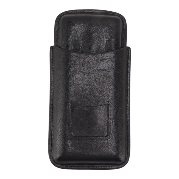 Läder cigarrfodral bärbar 3 finger cigarr humidor bärväska med skärare ficka för cigarrälskare
