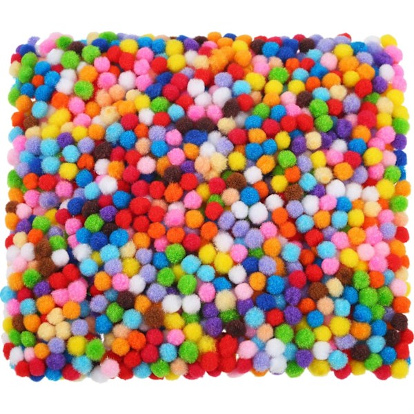 Skaparglädje: 2000 Mini Pom Pom-bollar, Blandade Färger, Främjar Kreativitet I DIY-Dekorationer, Perfekt För Jul Och Hobbymaterial, 6Mm