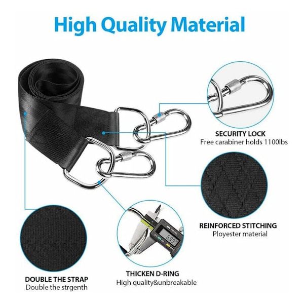 Extra Långa Remmar Gungsuspensions Tillbehör, Industriell Nylon Med Portabel Bärpåse, Enkel Installation Och Hög Hållfasthet