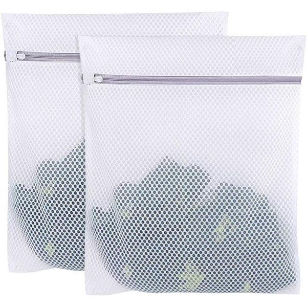 Ekstra Stor Mesh Vaskesekk, 2-pakning Glidelås Polyester Delikat Vaskesekk, Vaskemaskin og Tørketrommel Sikker Klær Vaskesekk for Frakk, Genser, Seng