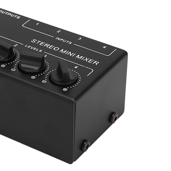 Stereo Mixer Passiv 4-kanals Audio Line Mini RCA Bærbar til Computer Telefon Tablet