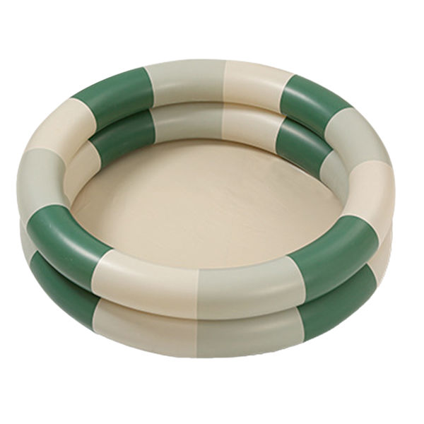 Oppblåsbar basseng baby retro oppblåsbart svømmebasseng familie søt stil fortykket vannbasseng grønn stripe