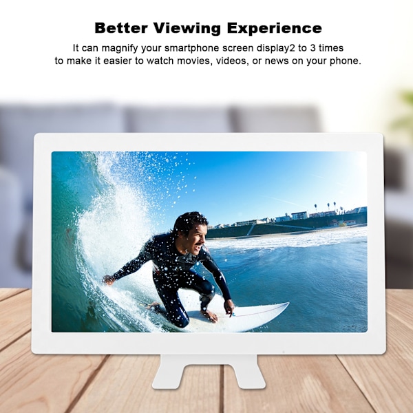 F13 Retractable Mobile Phone Screen Enlarge Magnifier Adjustable Video Amplifier StandWhite