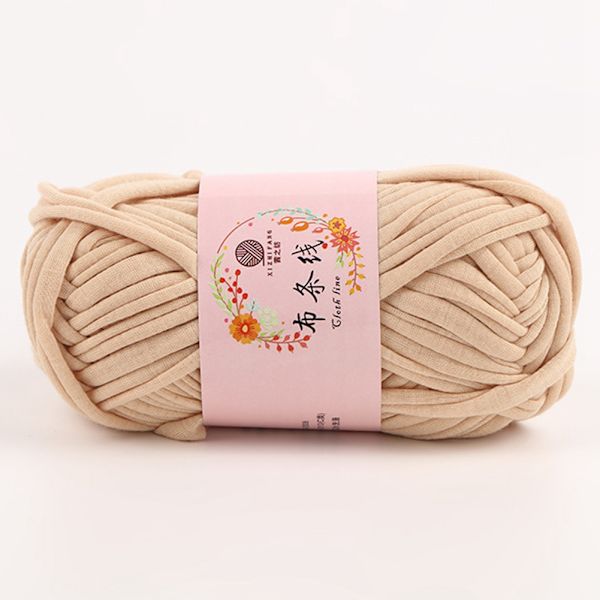 DIY Hand Craft Weaving Solid Color Bag Handbag Carpet Soft Knitting Yarn (Beige)