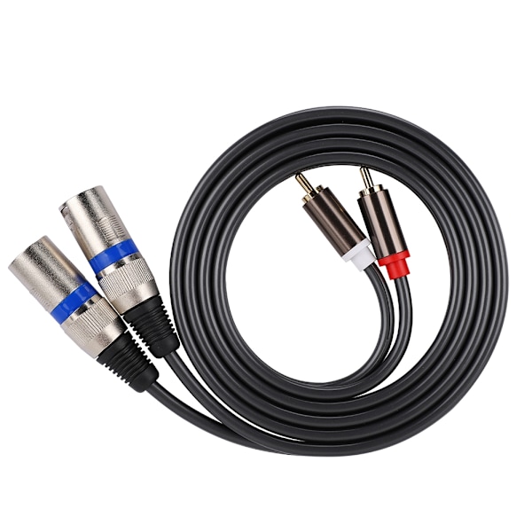 1,5M for RCA hann til XLR hann lydadapterkabel patchkabel dobbel rad PVC-ledning