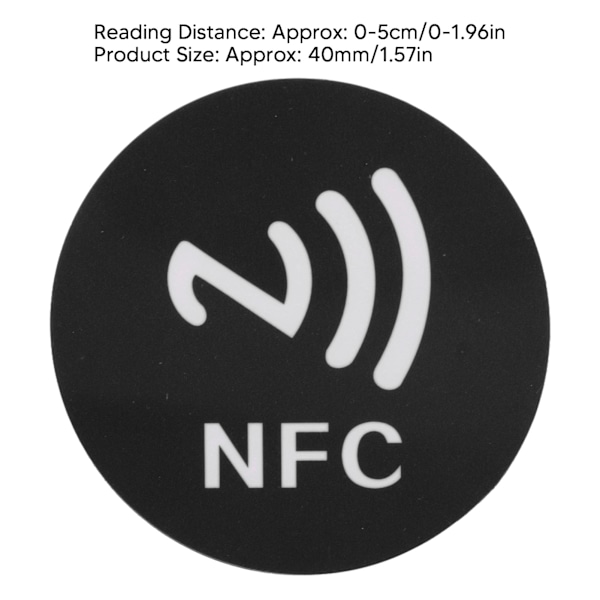 20 stk. NFC-klistremerker, kompakte, bærbare, forstyrrelsesbestandige, omskrivbare CUID NFC-klistremerker for NFC-aktiverte enheter, svart