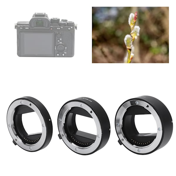 Autofokus Makroförlängningsrör Adapterring 10mm 16mm 21mm för Sony E-Mount Objektiv