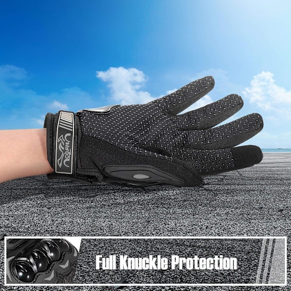 Motorcykelhandskar, Andningsbart Material Pekskärmshandskar med Hel Fingerdesign för Oöverträffat Grepp och Kontroll