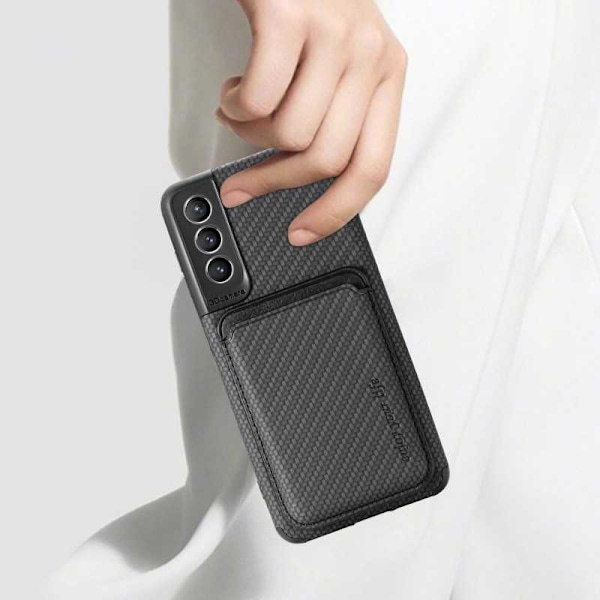 Samsung S21 FE Skal Med Magnetisk Korthållare Svart - Modulär Design Med Långlivskraftig Skydd