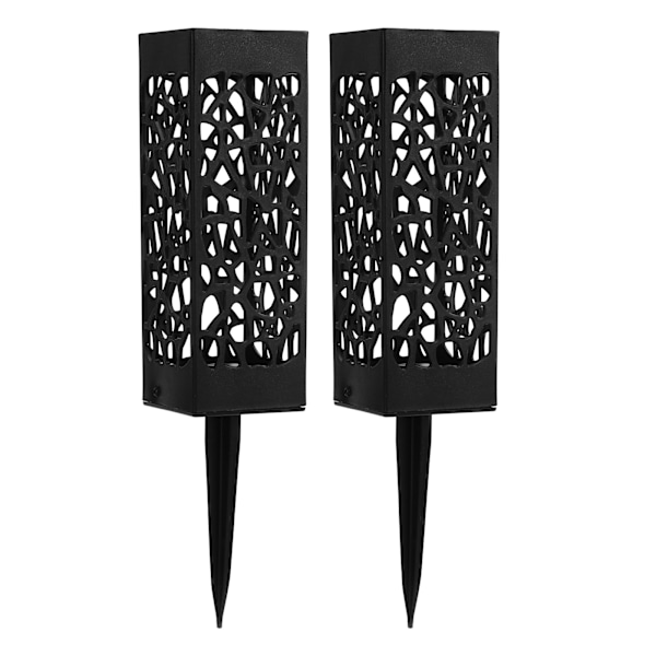 2 stk. Kirkegård Grav Vase Sort Søjle Unik Hul Design Nem Installation Jord Indsæt Grav Blomsterholdere