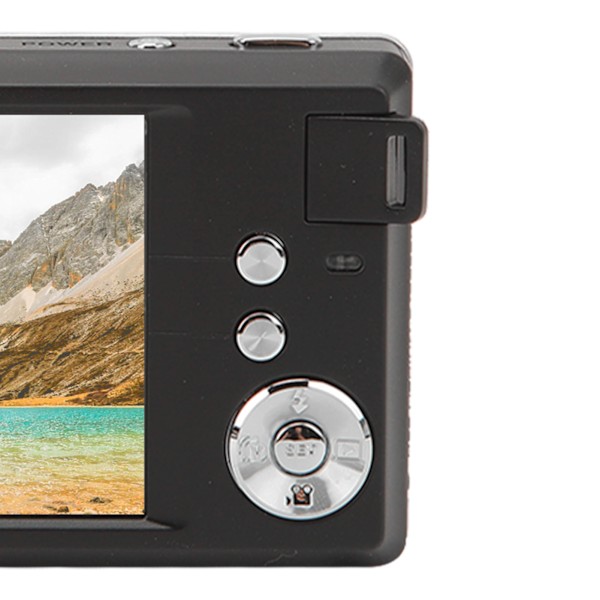 3.0in LCD Digitalkamera 4K 48MP 16X Zoom Anti Shaking Bärbar HD-kamera med Typ C-port Fyllningsljus för tonåringar Barn Nybörjare Svart
