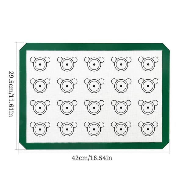 Silikon bakeunderlag med non-stick bakeplate, makron- og kjeksunderlag, gjenbrukbart bakeunderlag