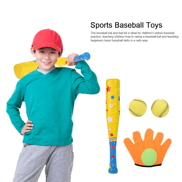 4 stk Sports Baseball Toys Myke Baseball Bat Ball Hanske Sett for Barn Gaver