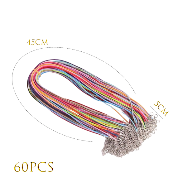 Assorterade Färger Vaxad Halsband Armband Snöre För Smyckestillverkning, Premium Material Läder Halsband Snöre Med Justerbar Längd Och Karbinhake