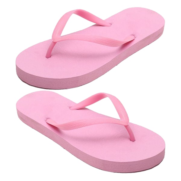 Dam Strand Halkfria Flip-flops Tecknat Mönster Bekväma Fotvalvsstöd Flip-flops Andningsbara Platt Tåsandaler Rosa M