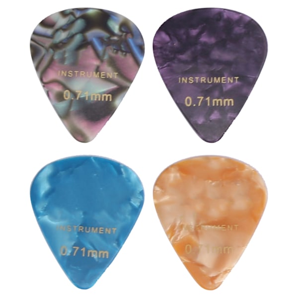 100 st gitarrplektrum Universal Musical Instrument Parts Tillbehör Färgglada 0,71 mm
