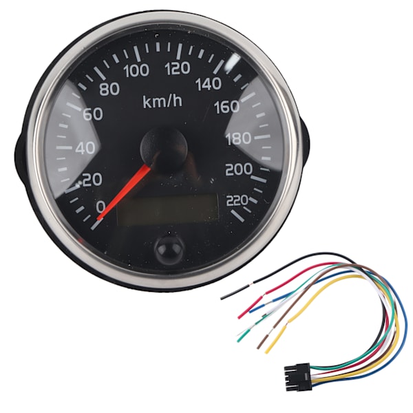 85mm Nopeusmittari LCD Säädettävä Vedenpitävä 220KM/H 12V/24V Autolle Kuorma-autolle Vene Moottorille
