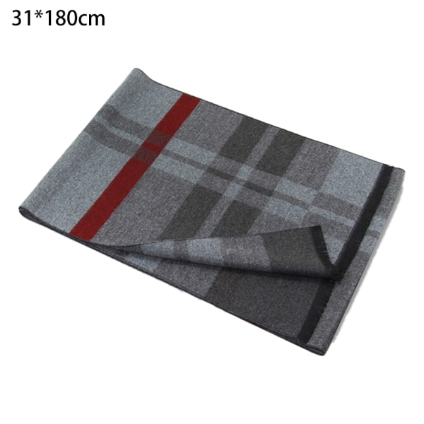 Men's luxury soft warm elegant plaid senior cashmere feel warm