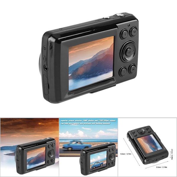Mini utendørs 16MP 720P 30FPS 4X zoom HD digitalt videokamera videokamera (svart)