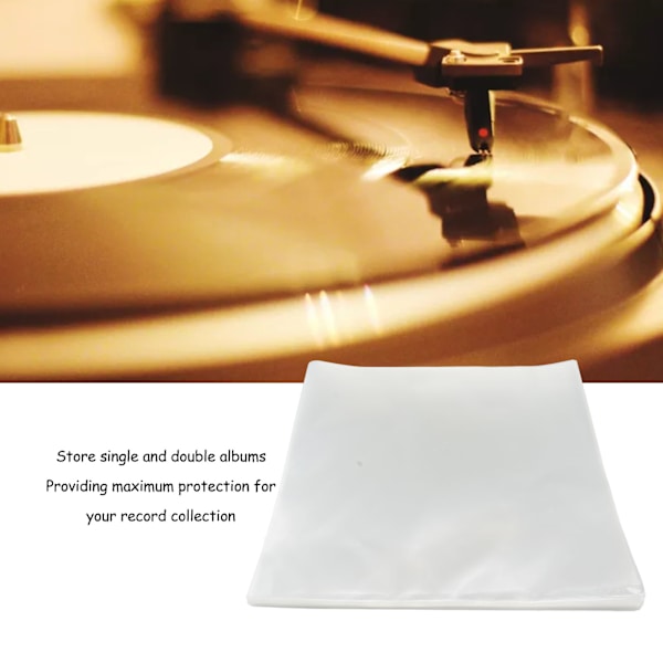 50 stk Vinyl Record Sleeves OPP Plast Reselable Non Adhesive Outer Cover for 12in 1L40