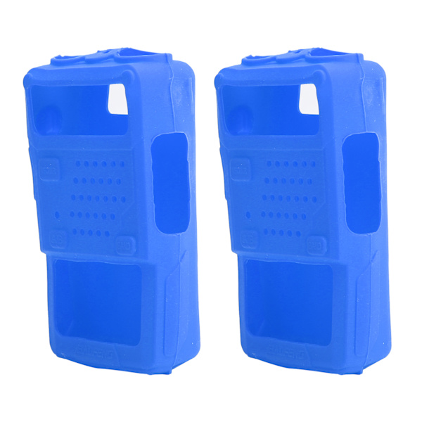 2 stk. Mini Walkie Talkie Silikone Beskyttende Blød Cover TwoWay Radio Beskytter til Baofeng UV5R (Blå)