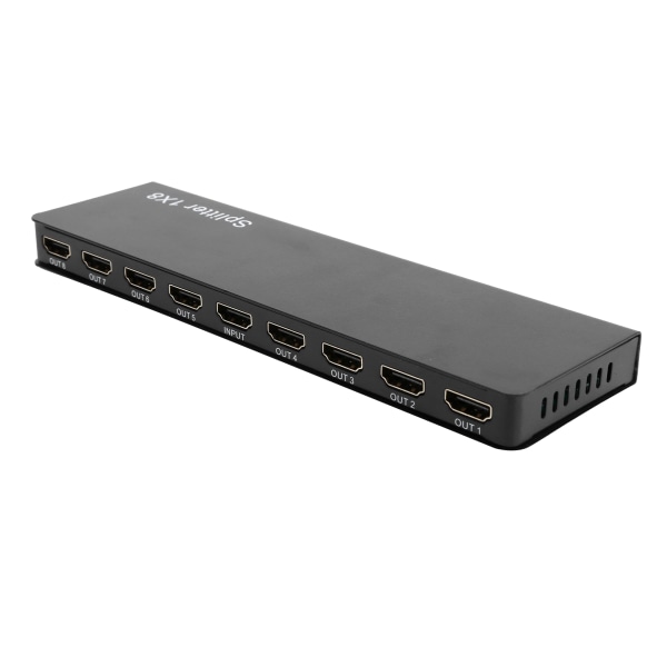 100-240V F118 8-portars 1 in 8 ut HDMI 1.4 Splitter Audio Video 1080P Distributör
