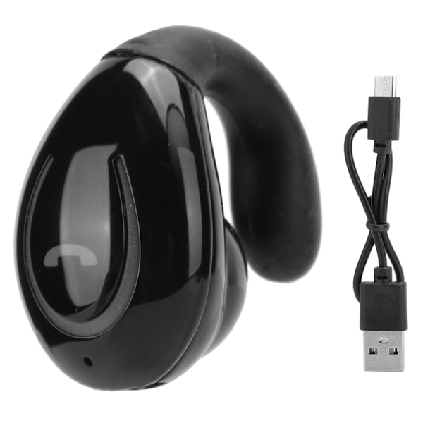 Ekte trådløst Bluetooth 5.0-headset, enkelt øre, forretningsklips, stereoøretelefon