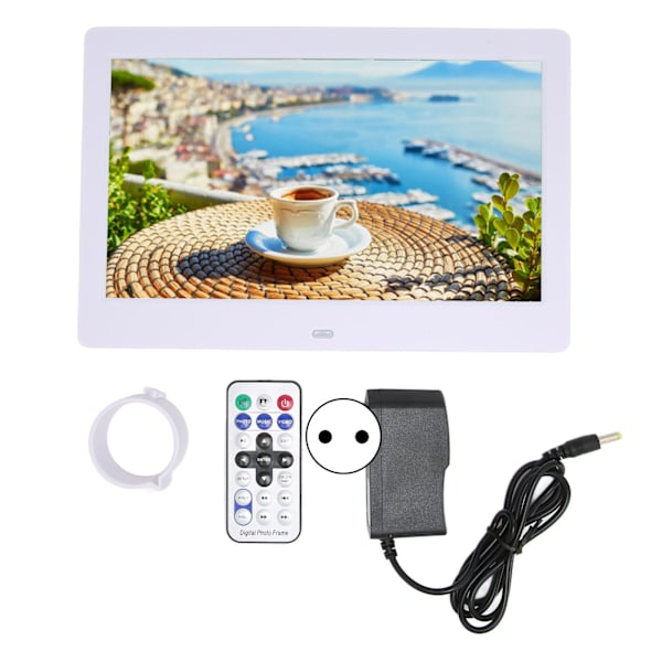 Digital fotoramme HD 10,1 tommer 1024x600 LCD-skjerm Smart elektronisk fotoramme med fjernkontroll 110‑240V