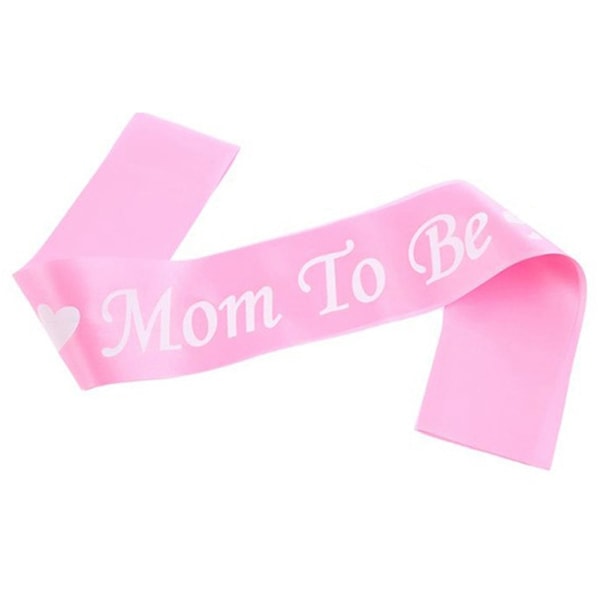 1PC Blue/Pink Mom To Be Letter Ribbon Sash Shoulder Strap New Mommy Party Gift Favors (Pink)