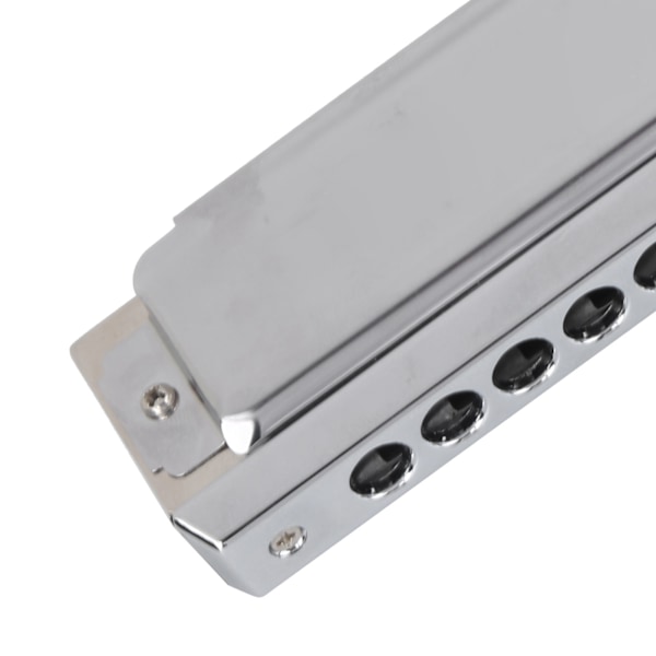 Kromatisk Harmonika 10 Huller 40 Toner 2‑Sidet Polyfonisk Spille Mundharmonika Sølv