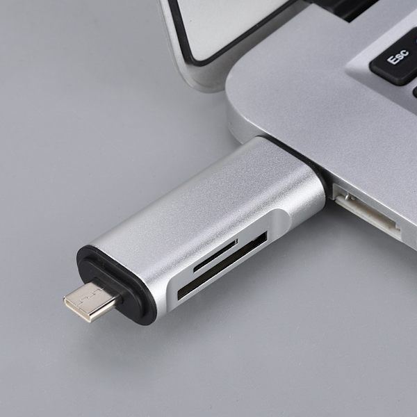 Monitoiminen USB2.0 OTG alumiiniseos minikortinlukija Type-C PC:lle ja puhelimelle