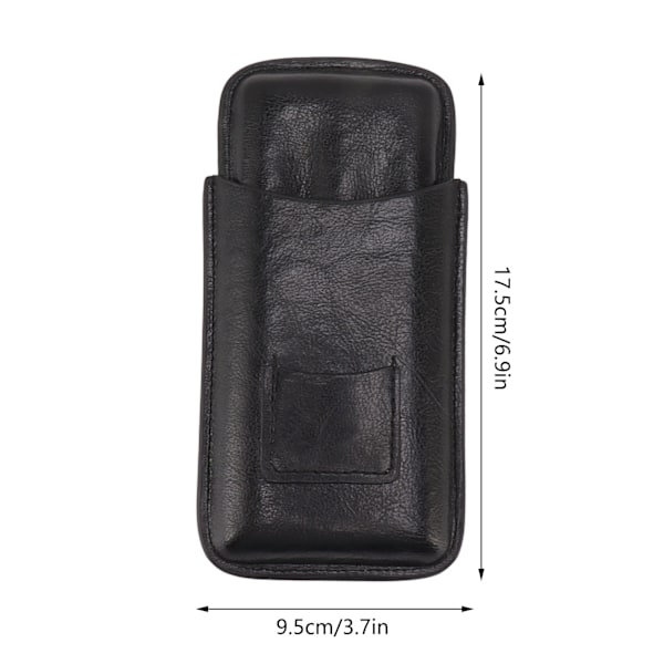 Läder cigarrfodral bärbar 3 finger cigarr humidor bärväska med skärare ficka för cigarrälskare