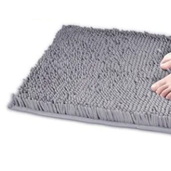 Maskintvättbara Badrumsmattor, Lyxiga Ryamattor för Badrum, 40X60CM, Mörkgrå, för Dusch- och Badutrymmen