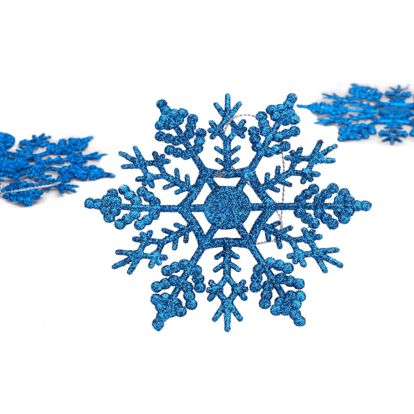 12-pack glittrande snöflingor dekorationer