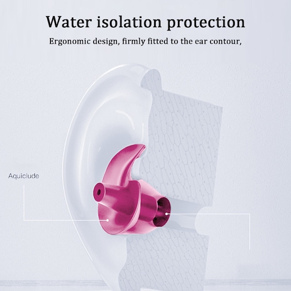 Säkra och stilrena simkompisar, mjuka silikonmaterial simöronproppar med ergonomisk form, vattentäta nätlager håller vattnet ute