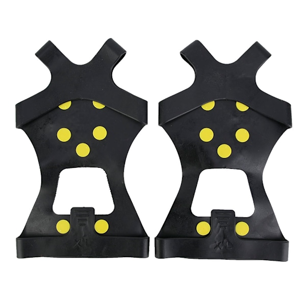 Ett par utendørs 10-piggers Anti-slip is-snø piggsko grep Gripper Camping sko dekker (XL)