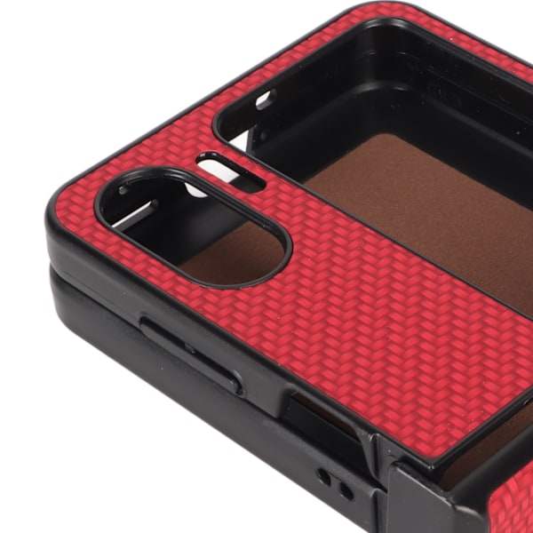 Fodral för OPPO Find N2 Flip i kolfiberstruktur, vikbart mobilskal i plast, rött