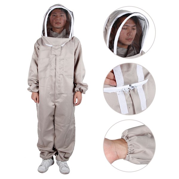 Guardian of Bees: Professionell Biodlaroverall, Elastisk Säker Passform, Andningsbart Polycottonmaterial, Säkerställer Säkerhet och Komfort för Alla Biälskare