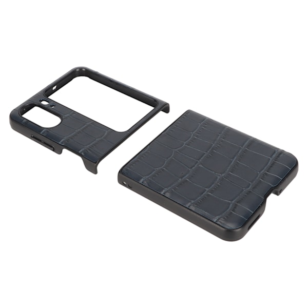 Ægte læder etui foldbar foldbar mobiltelefon beskyttelsescover til Oppo Find N2 Flip Blå