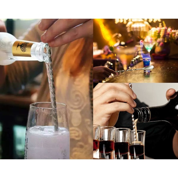 Cocktail Shaker Sked, Twist På Skeden För Lagerindelning Av Drinkar, Spiraldesign För Ett Säkert Grepp, Rostfri Konstruktion, Fruktgaffelspets För Enkel Användning