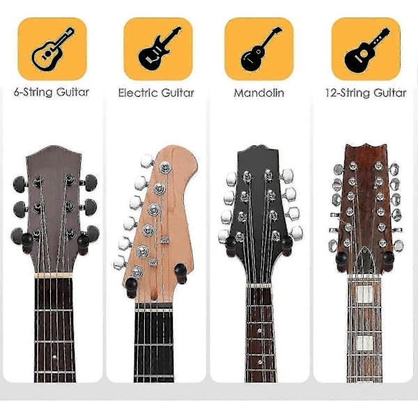 GETIT Gitarrhängare 2-pack, Gitarrväggfäste i lövträ, Roterbar Gitarrvägghängare med