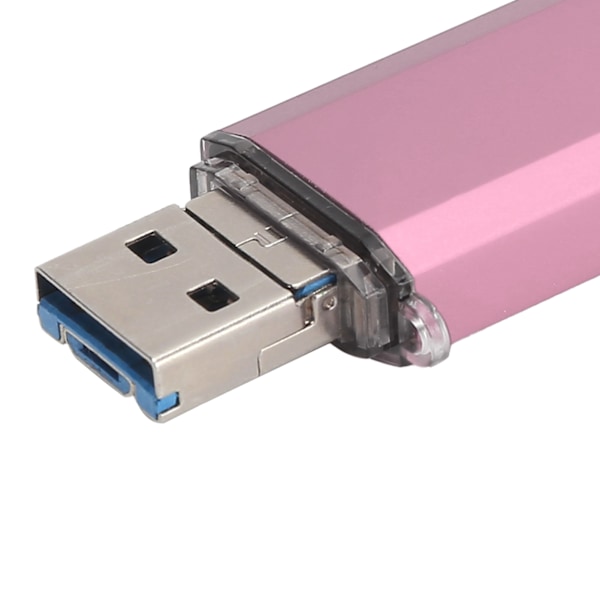 U Disk 3 i 1 Höghastighets USB3.0 Flash Disk i Roséguld av Aluminiumlegering för Mobiltelefoner och Datorer (256GB)