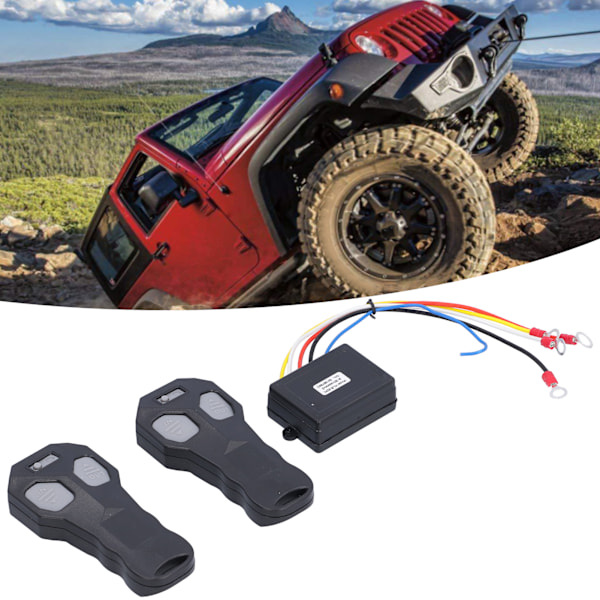 2 stk trådløs vinsj fjernkontroll 12V elektrisk erstatning for Jeep ATV lastebil Universal