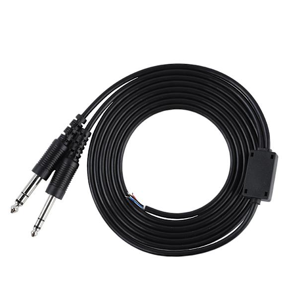 2m/2.2yd DIY-udskiftningskabel til flyvehovedtelefoner, headset, fly 1/4'' dobbelt GA-stik
