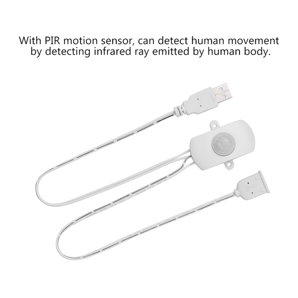 2A DC 5-24V PIR Infraröd Rörelsesensor Detektor Automatisk Strömbrytare LED-remsa USB-gränssnitt Vit
