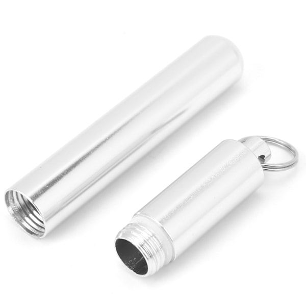 Bärbar Tandpetarebehållare, Elegant Design i Aluminiumlegering, Lättviktig och Hållbar, Vattentät Försegling, Multifunktionell Box med Nyckelringsfäste