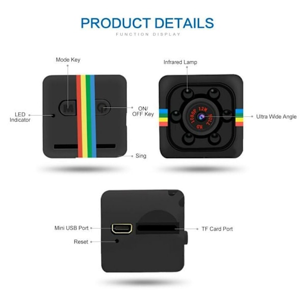 Smart Bekväm Övervakningslösning, Batteridriven Portabel Minikamera Med Full HD DV-inspelare 1080P, Justerbar Roterande Kamera För Hemmet