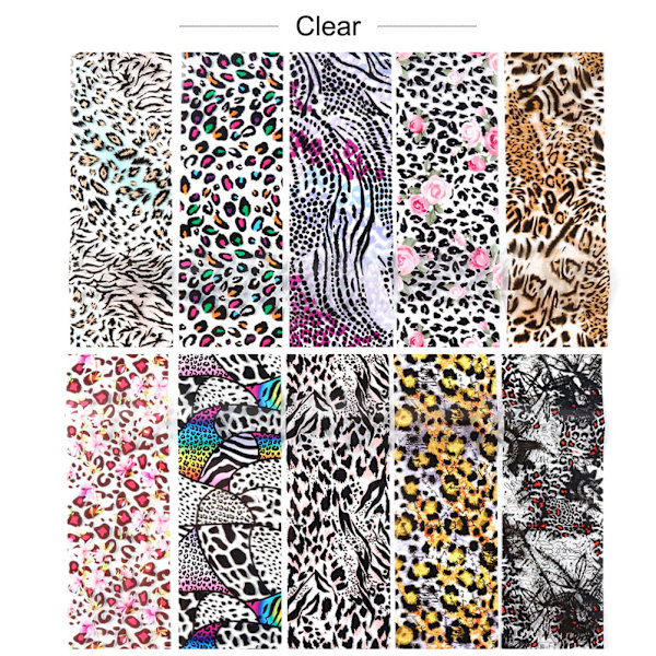 20 kpl kynsien siirtofoliota Leopard kynsien siirtofolio rullasetti kynsien kääre tarrasetti
