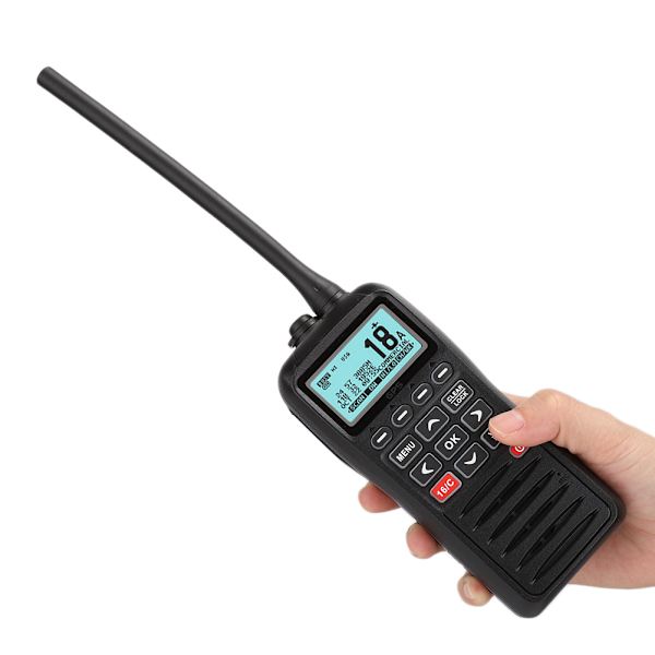 Marin Håndholdt Håndsæt Radio VHF Flydende IPX7 Vandafvisende Indbygget Globalt Positioneringssystem DSC MOB 110-240V(EU )