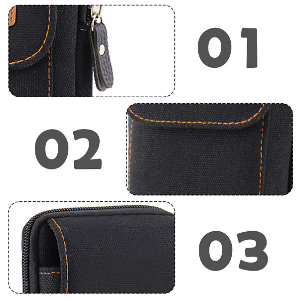 Mobiltelefon Fanny pack för män 5 \"wear belt mobiltelefon väska multifunktionell vertikal canvas väska